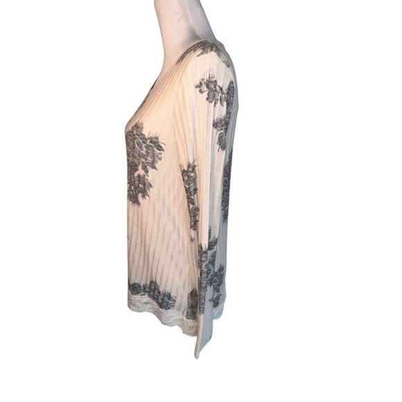 Rewind womens size M ribbed crochet embroidered crochet lace vented back tunic - Picture 3 of 7